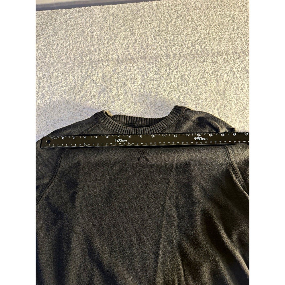 Aeropostale Mens L Black Knit Crewneck Pullover Sweater Logo Cotton/Acrylic